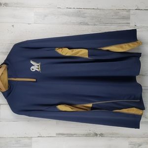 MLB Milwaukee Brewers quarter zip jacket pullover blue gold Size Large Tall